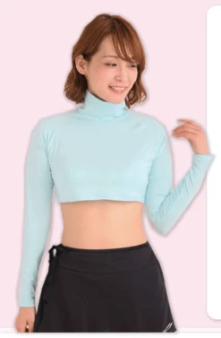 White Beauty UV PROTECTION LONG SLEEVE CROP TOP UNDER SHIRTS, WOMEN