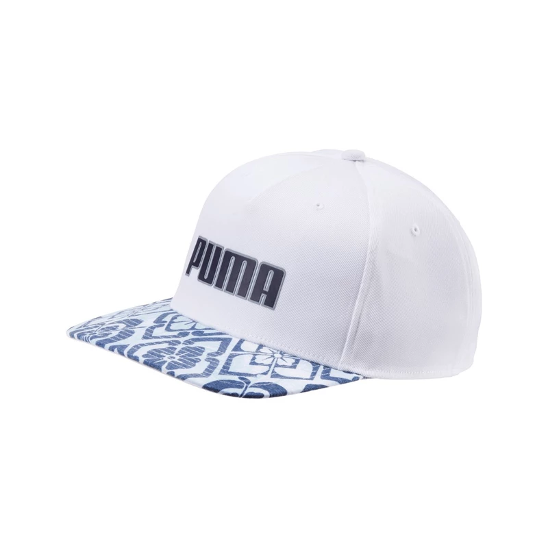 PUMA GOLF GOTIME FLEX SNAPBACK ADJUSTABLE CAP WHITE / ALOHA