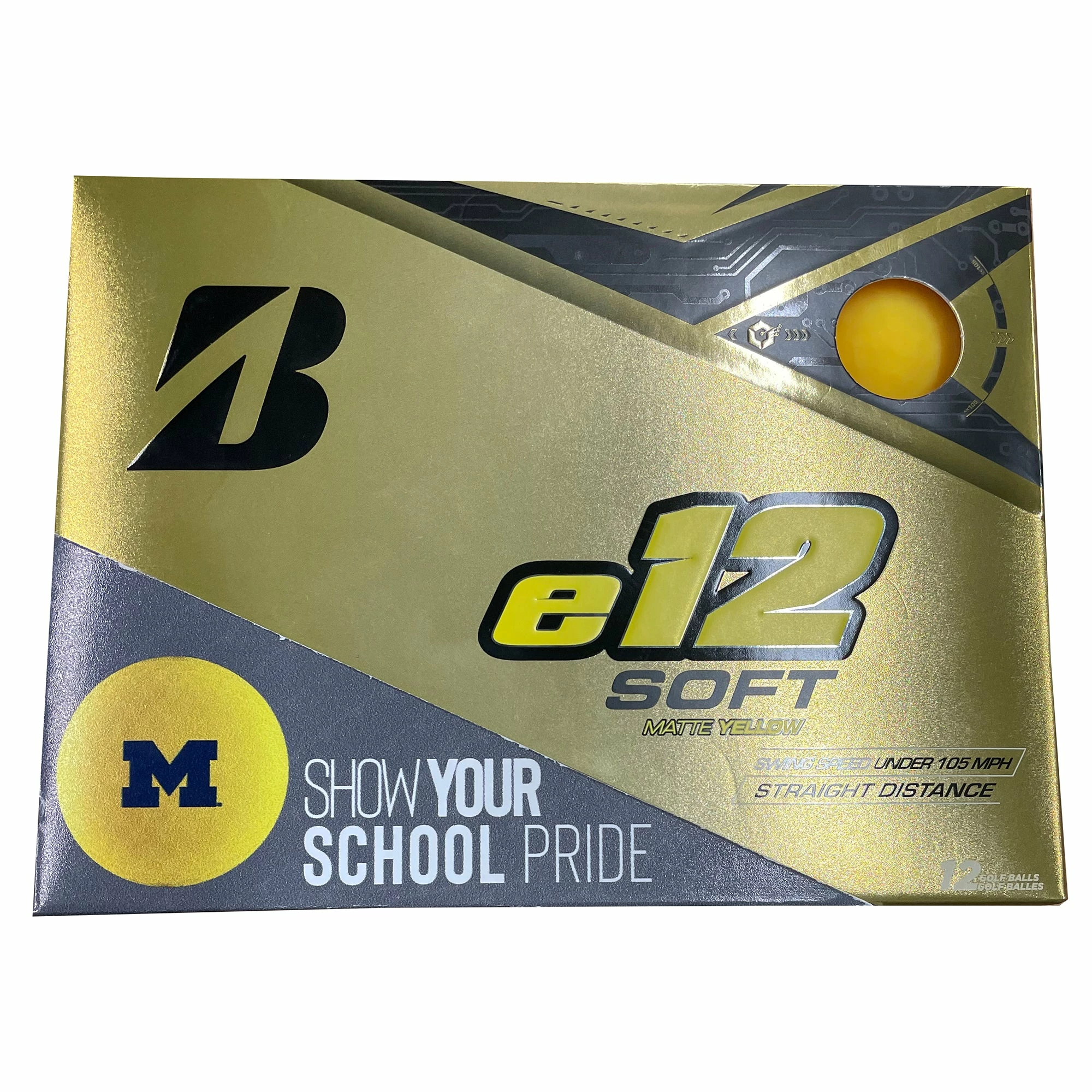 Bridgestone E12 SOFT University Of Michigan Golf Balls - Dozen