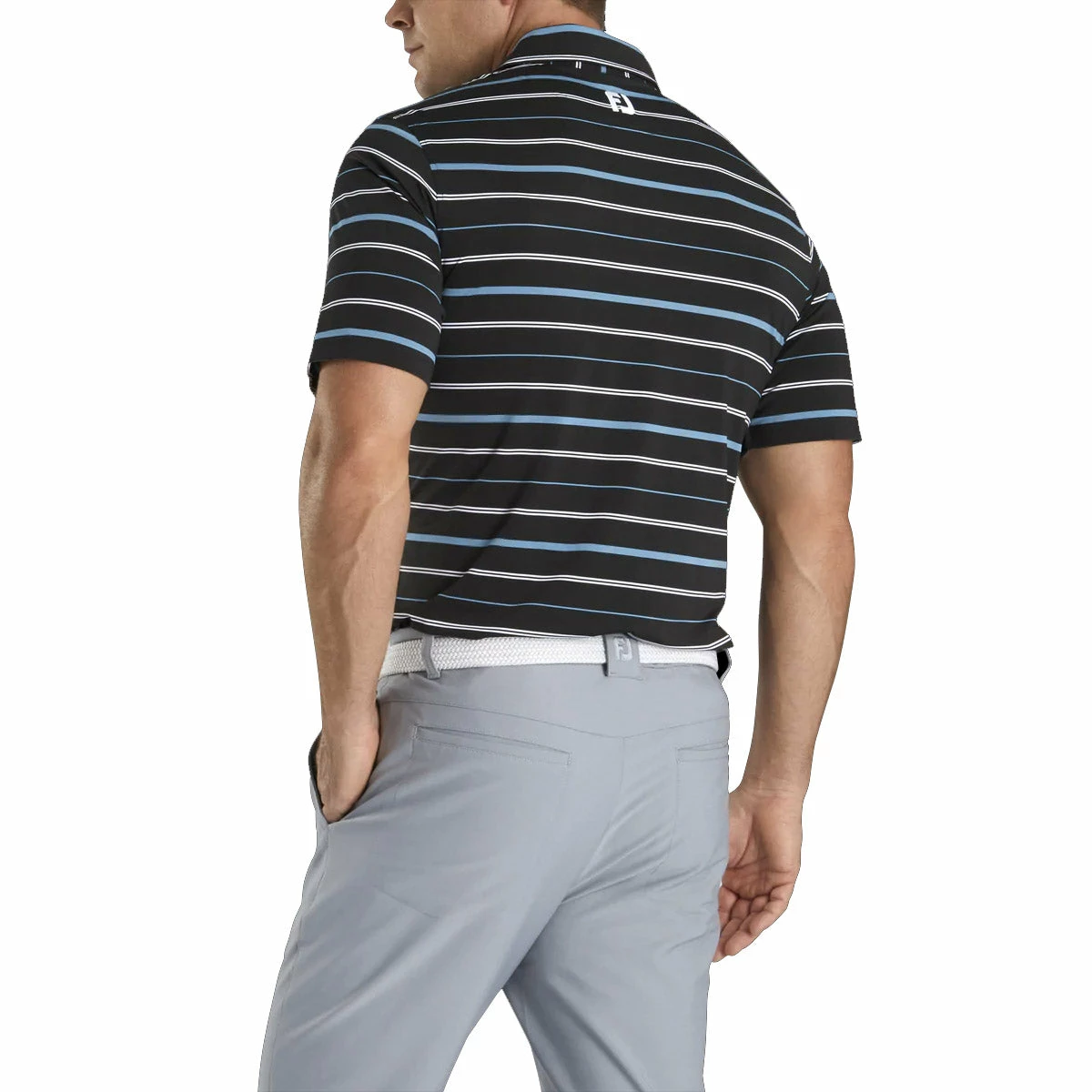 FootJoy Lisle Open Stripe Mens Golf Polo - Image 2