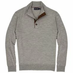 Polo Ralph Lauren Polo Golf Ralph Lauren Merino Wool Button Mockneck Gray Mens Golf Sweater