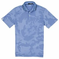 Polo Ralph Lauren RLX Mesh Camo Jacquard Fall Blue Mens Golf Polo