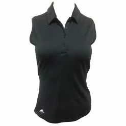 Adidas Golf Adidas Advantage Black Womens Sleeveless Golf Polo