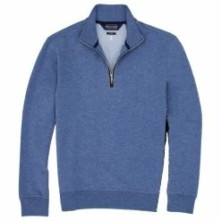 Polo Ralph Lauren Polo Golf Ralph Lauren Fine Gauge Terry Mock Neck River Blue Mens Golf 1/2 Zip