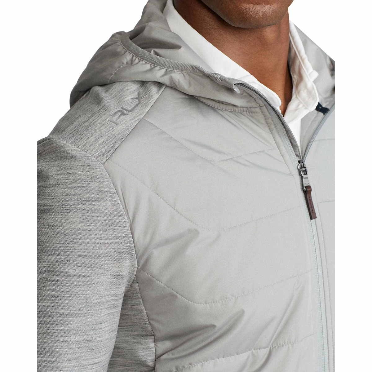 Polo Ralph Lauren RLX Ralph Lauren Coolwool Light Grey Heather Mens Full Zip Golf Jacket - Image 3
