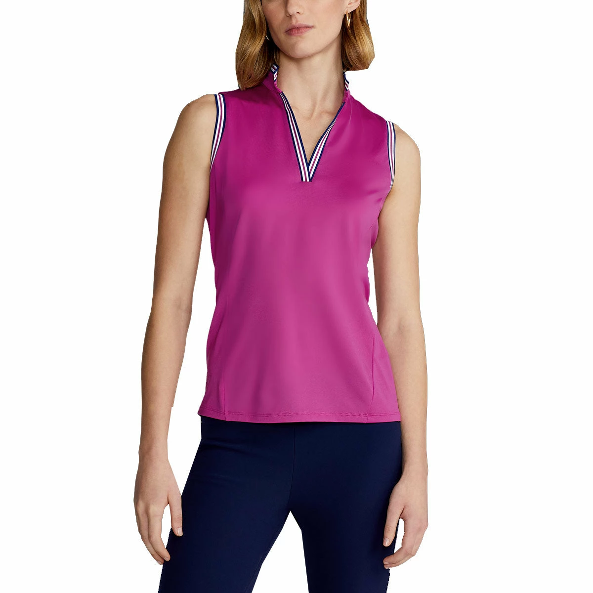 Polo Ralph Lauren RLX Ralph Lauren Mesh Mix Bright Pink Womens Sleeveless Golf Polo
