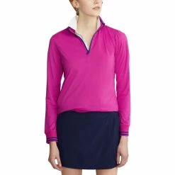 Polo Ralph Lauren Polo Golf Ralph Lauren Extreme Jersey Bright Pink Womens Golf 1/4 Zip