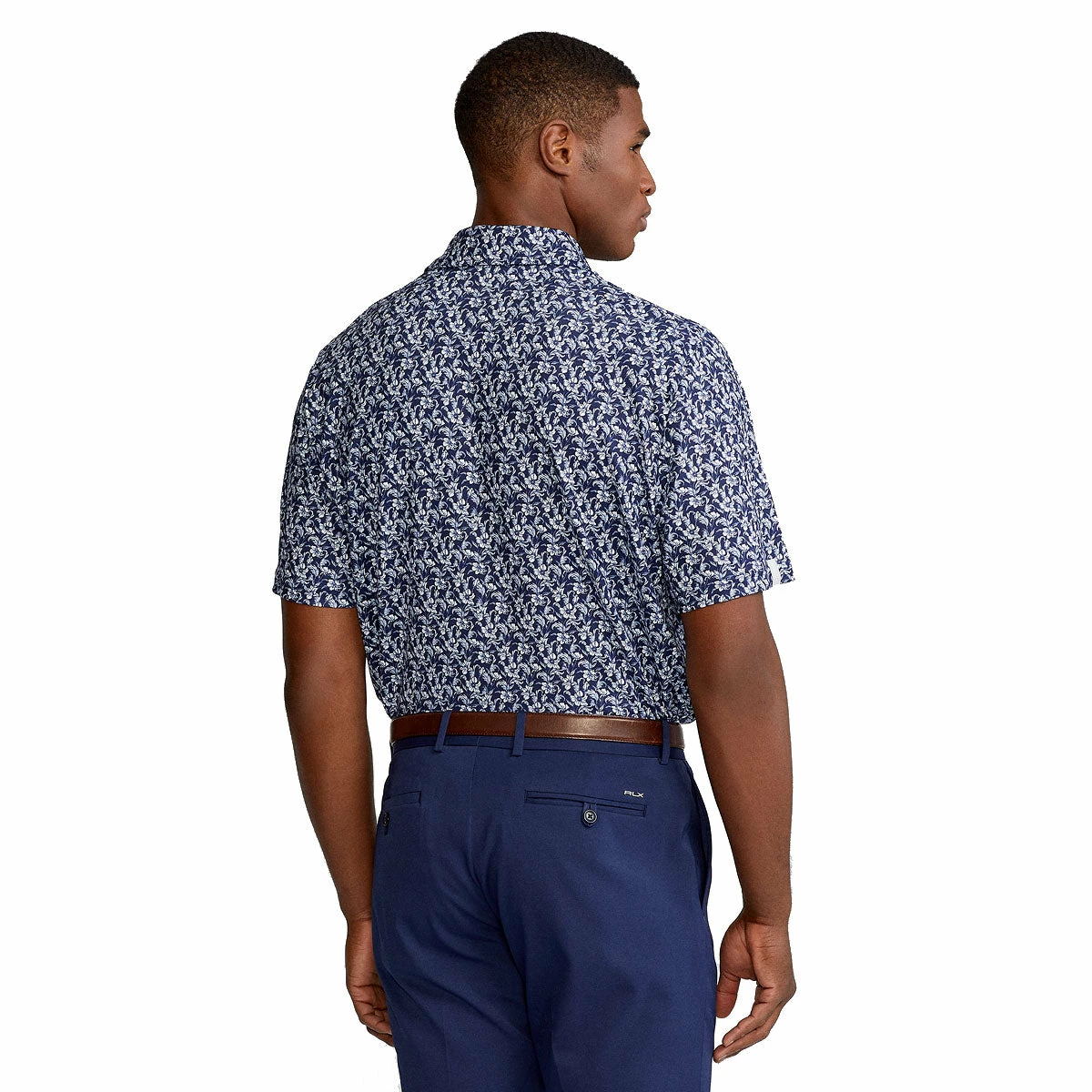 Polo Ralph Lauren RLX Ralph Lauren Printed Lightweight Airflow Jersey Navy Floral Mens Golf Polo - Image 2
