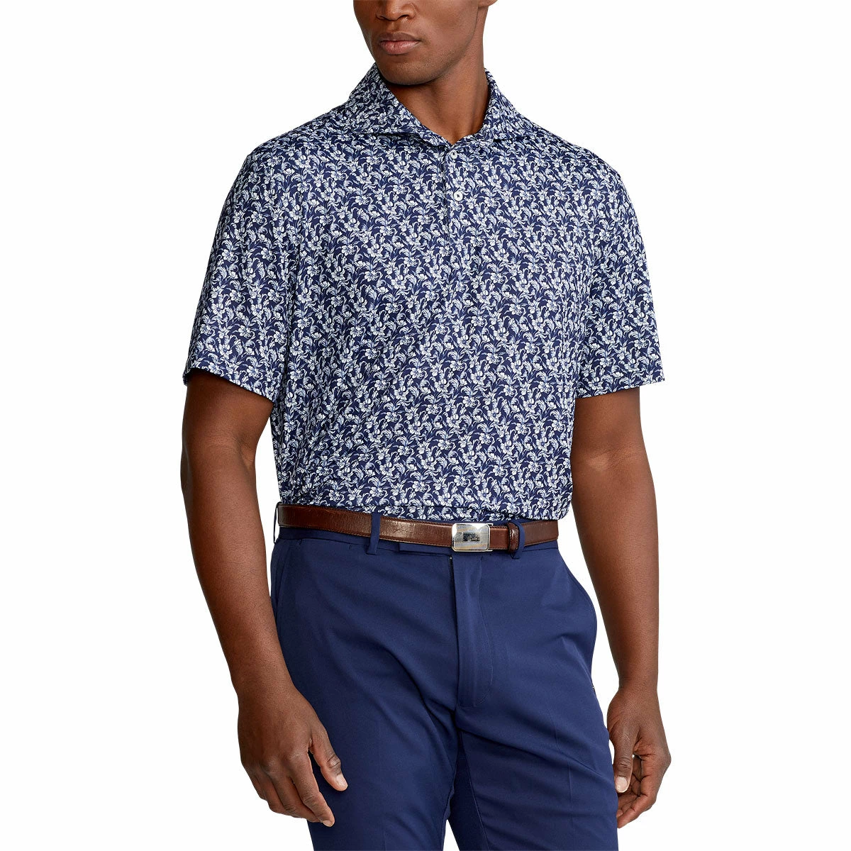 Polo Ralph Lauren RLX Ralph Lauren Printed Lightweight Airflow Jersey Navy Floral Mens Golf Polo