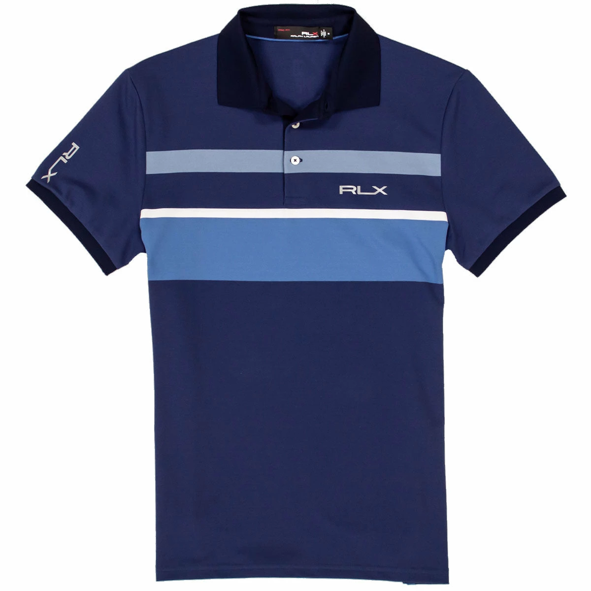 Polo Ralph Lauren RLX Ralph Lauren Performance Pique French Navy Variegated Stripes Mens Golf Polo