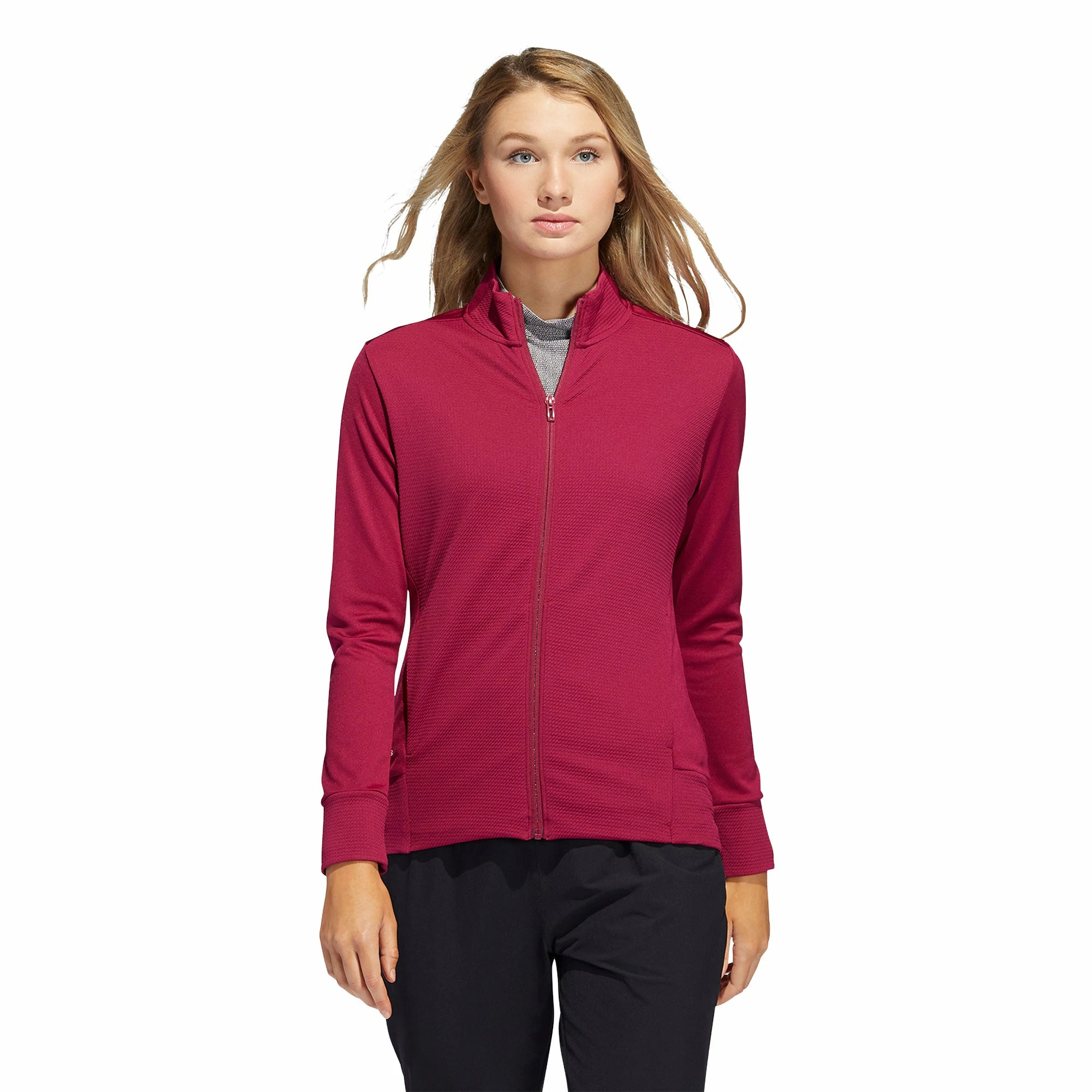 Adidas Golf Adidas Textured Legacy Burgundy Womens Golf Jacket