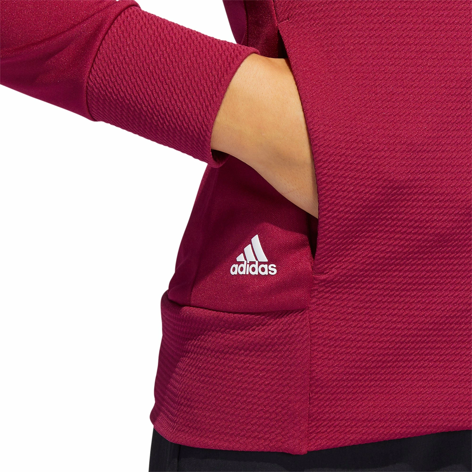 Adidas Golf Adidas Textured Legacy Burgundy Womens Golf Jacket - Image 3